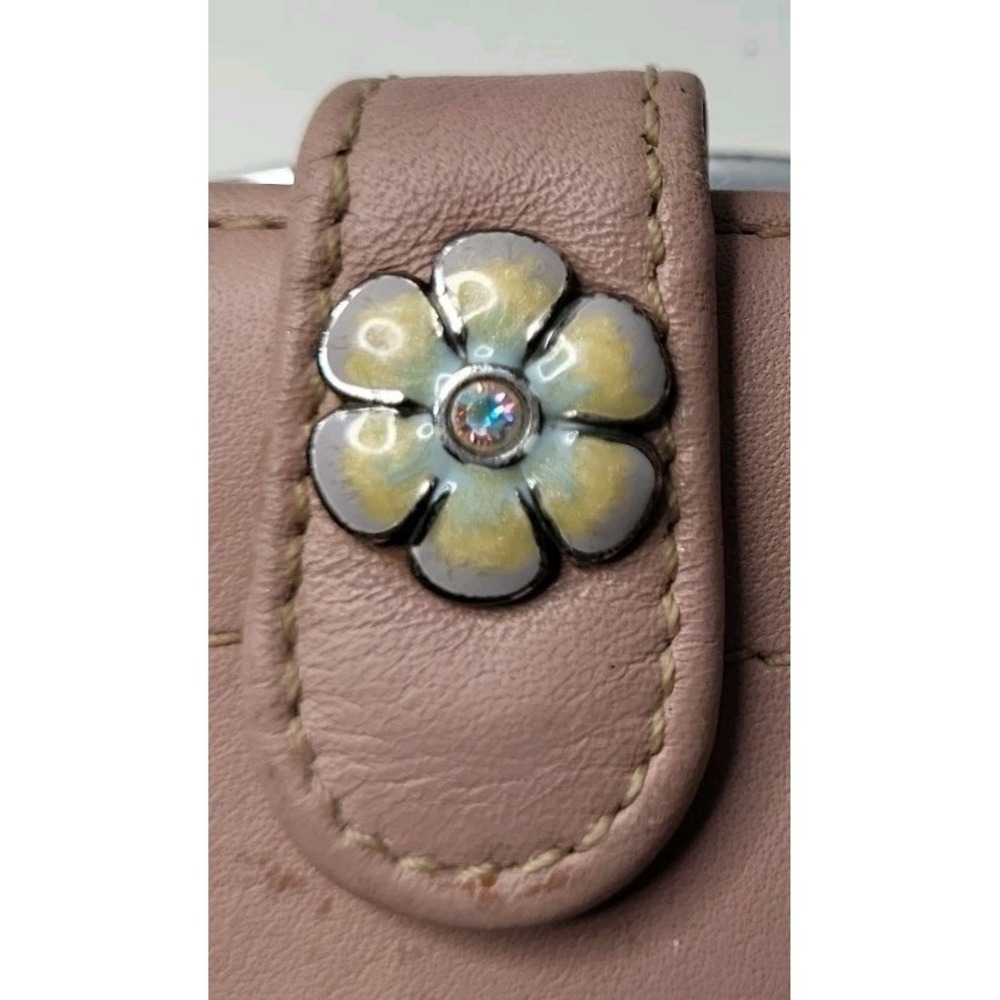 Vintage Brighton Pink Soft Leather Wallet BillFold Organizer Heart Change Pouch - Picture 9 of 15
